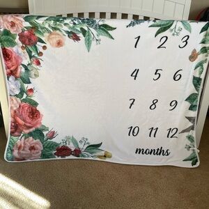 Floral‎ Baby Milestone Blanket, NWOT